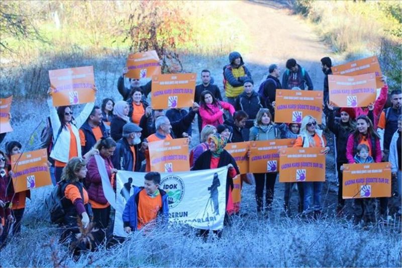 Kadına karşı şiddete yürüyüşlü mesaj