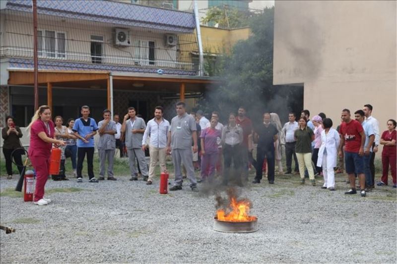 Hastane personeline yangın eğitimi