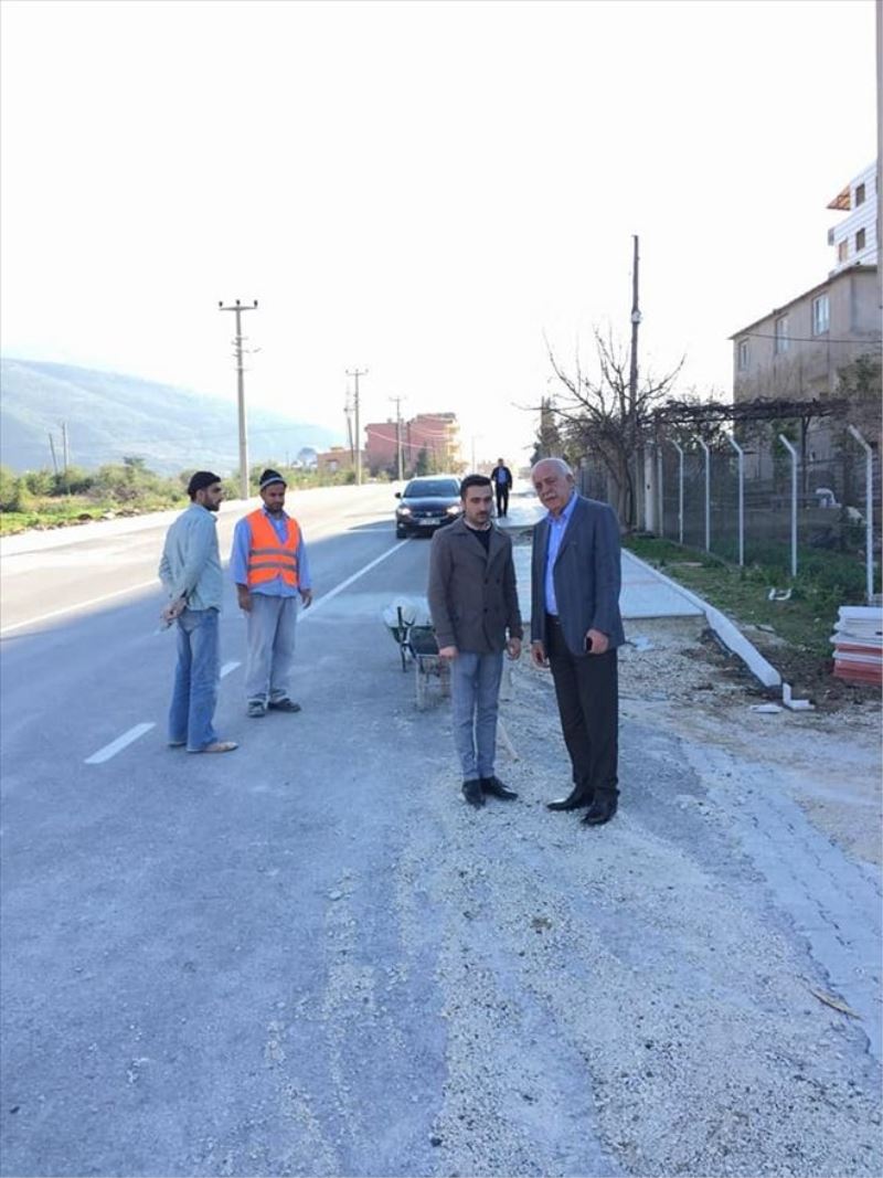 Yayla yollarında kaldırım düzenlemesi