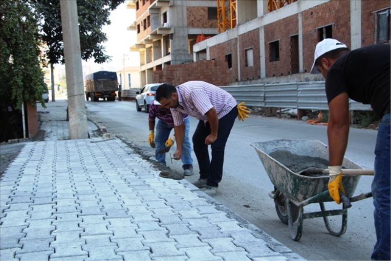 Kentte kaldırım çalışması