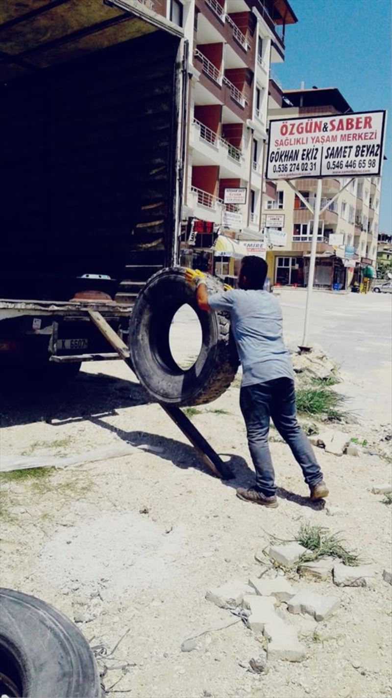 5.5 ton eski lastik toplandı