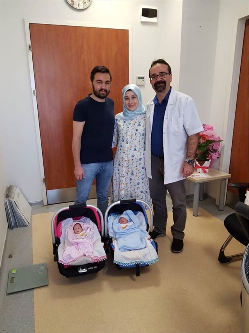 Aşılama yöntemiyle ikiz bebekleri oldu