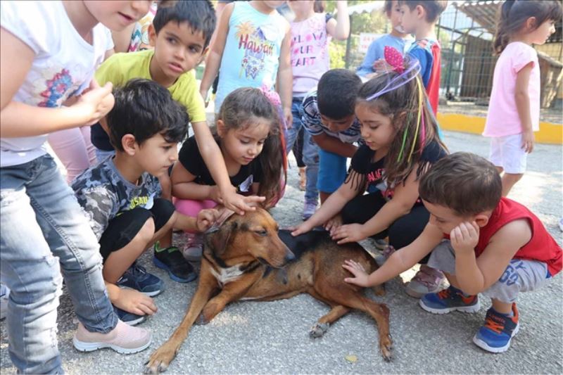 Çocuklar barınakta vakit geçirdi