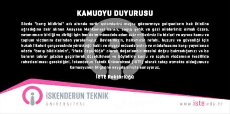İSTE: AYM kararı gözden geçirmeli