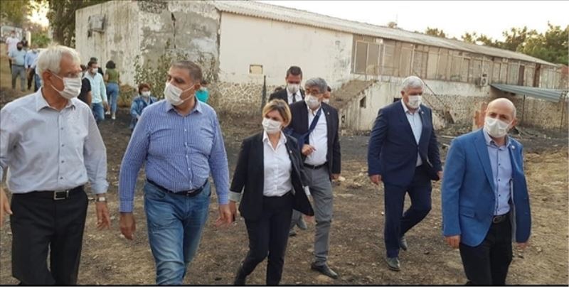 CHP heyeti yangın bölgesinde