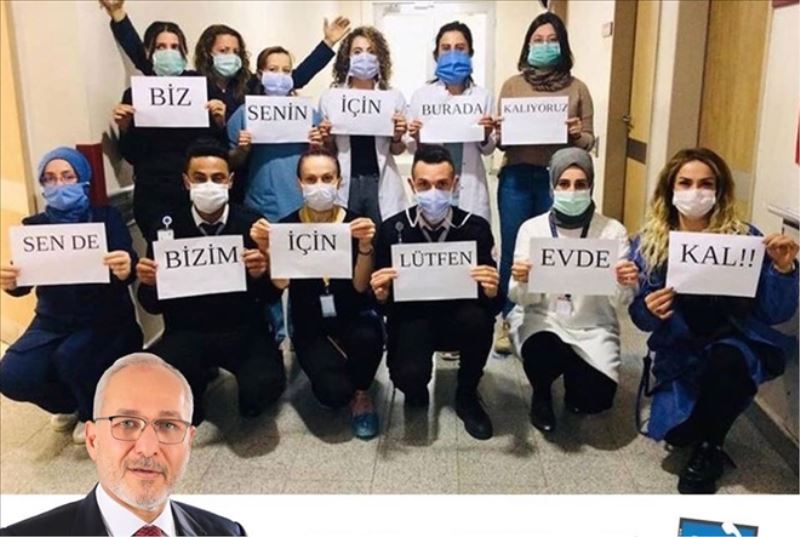 Sağlık çalışanlarına moral alkışı