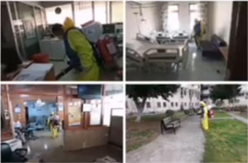 Devlet hastanesi dezenfekte edildi