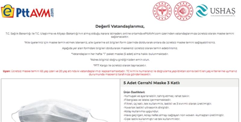 Ücretsiz maske dağıtımı başlıyor