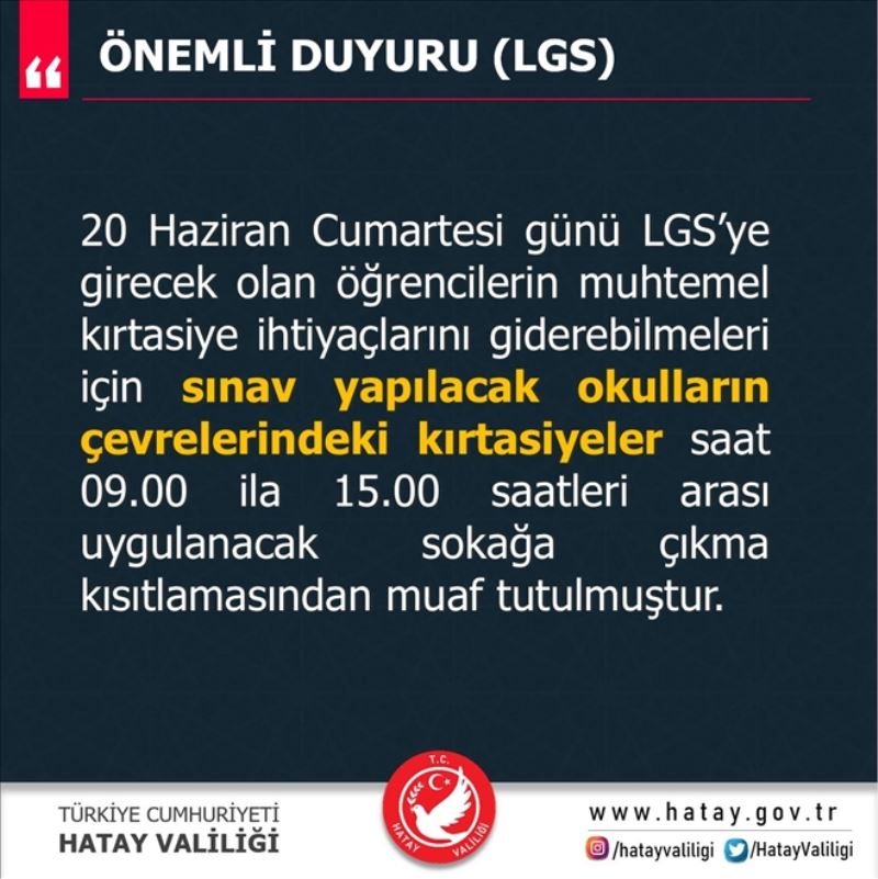 Dikkat! Sınav nedeniyle sokak yasağı var