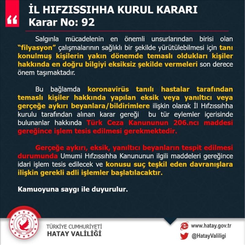 Koronada eksik beyana ceza geliyor