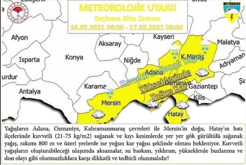 Yağış ve fırtına uyarısı