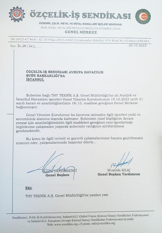 Sendika şubelerini 