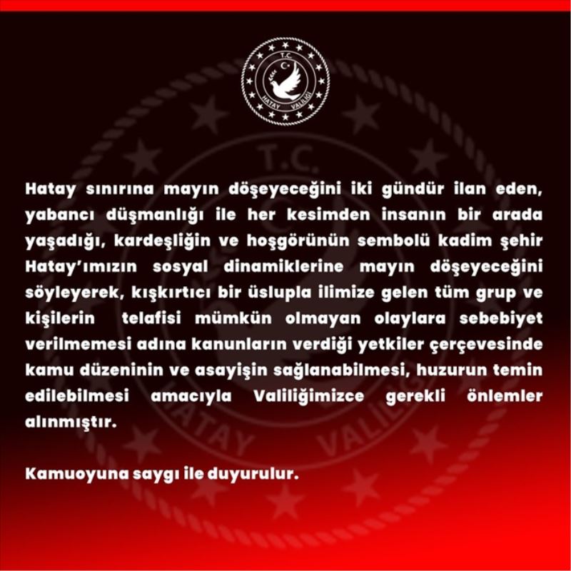 Valilikten ‘Özdağ´ duyurusu