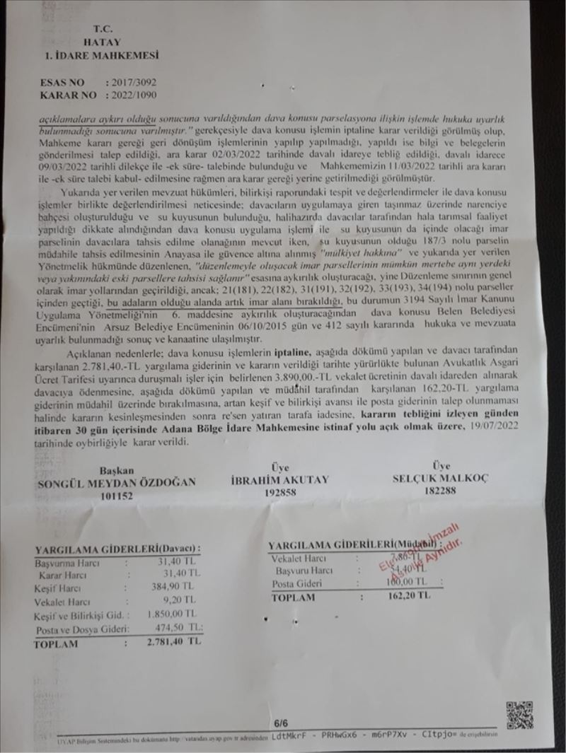Mahkeme, encümen kararını iptal etti