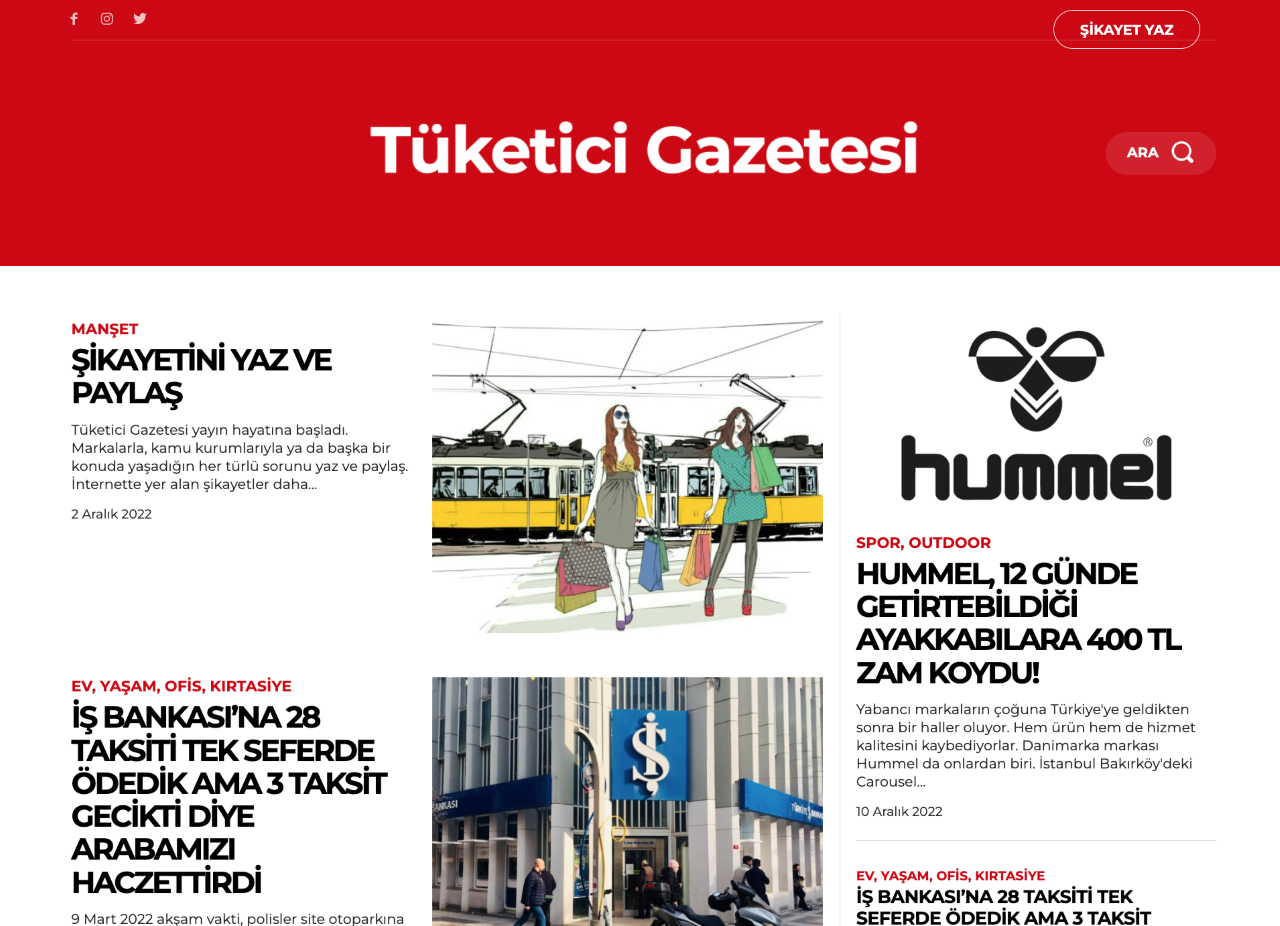 Sorunlar Tüketici Gazetesinde yansıtılacak