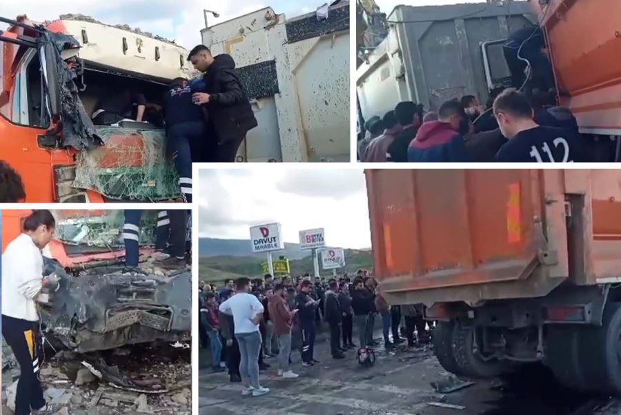Hafriyat kamyonu duran araçlara çarptı 7 yaralı